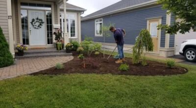 fresh mulch , flower bed design in St John's Newfoundland